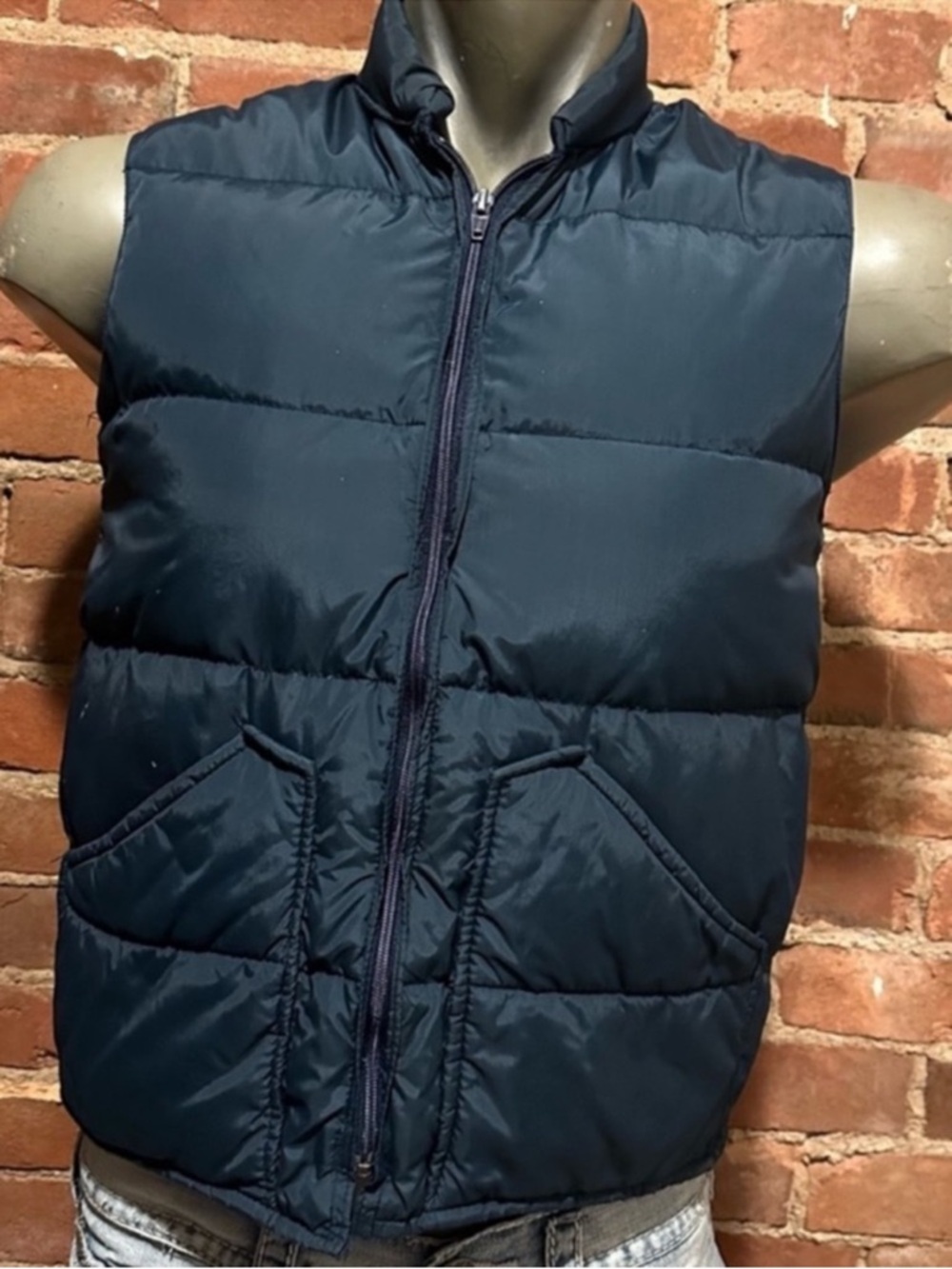 Vintage down filled nylon puffer vest AS-IS men’s medium